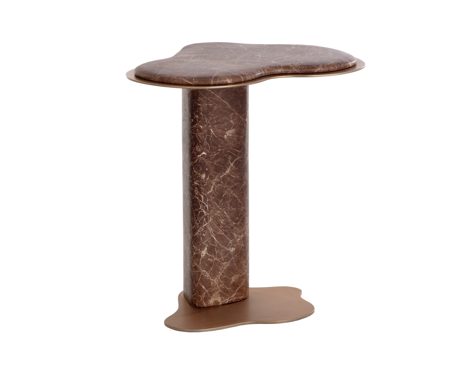 Isola End Table - Marble Look - Mocha
