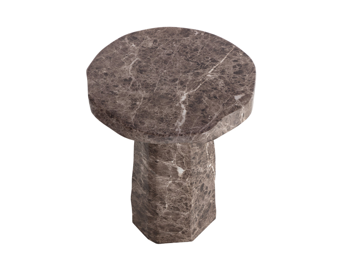 Baldur End Table - Marble Look - Dark Emperador