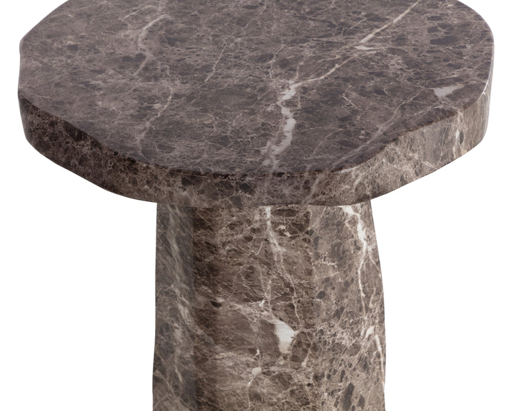 Baldur End Table - Marble Look - Dark Emperador