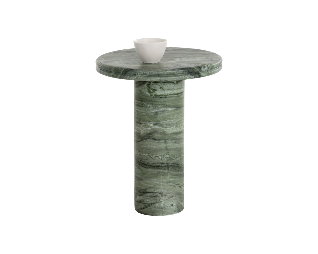 Bastion End Table - Marble Look - Sage