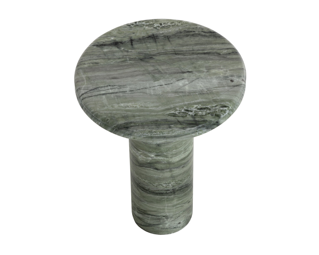 Bastion End Table - Marble Look - Sage