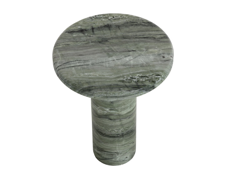 Bastion End Table - Marble Look - Sage