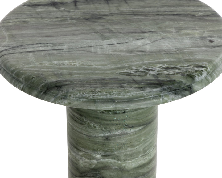 Bastion End Table - Marble Look - Sage