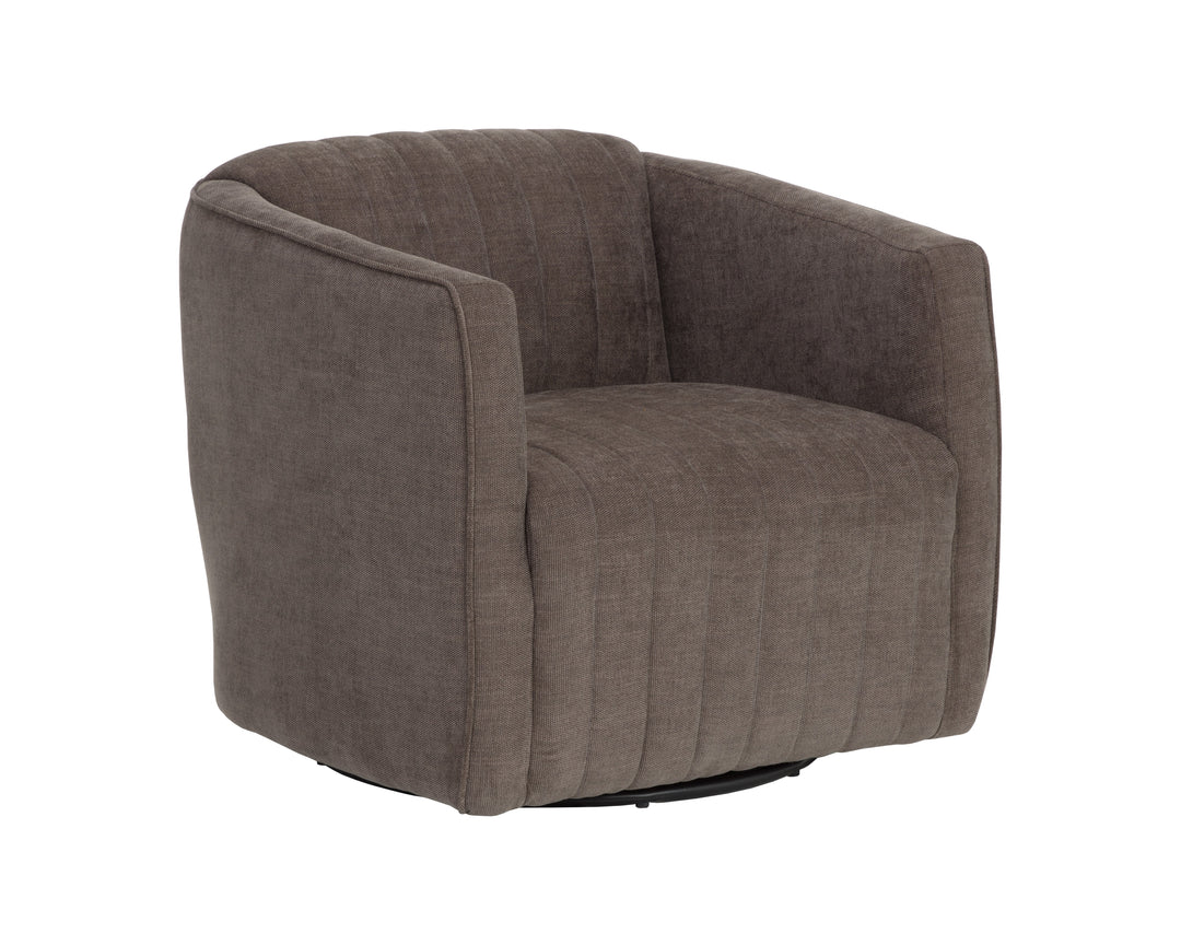 Garrison Swivel Lounge Chair - Rika Chocolate