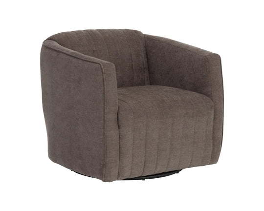 Garrison Swivel Lounge Chair - Rika Chocolate