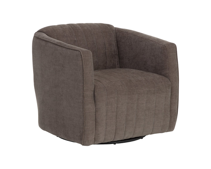Garrison Swivel Lounge Chair - Rika Chocolate