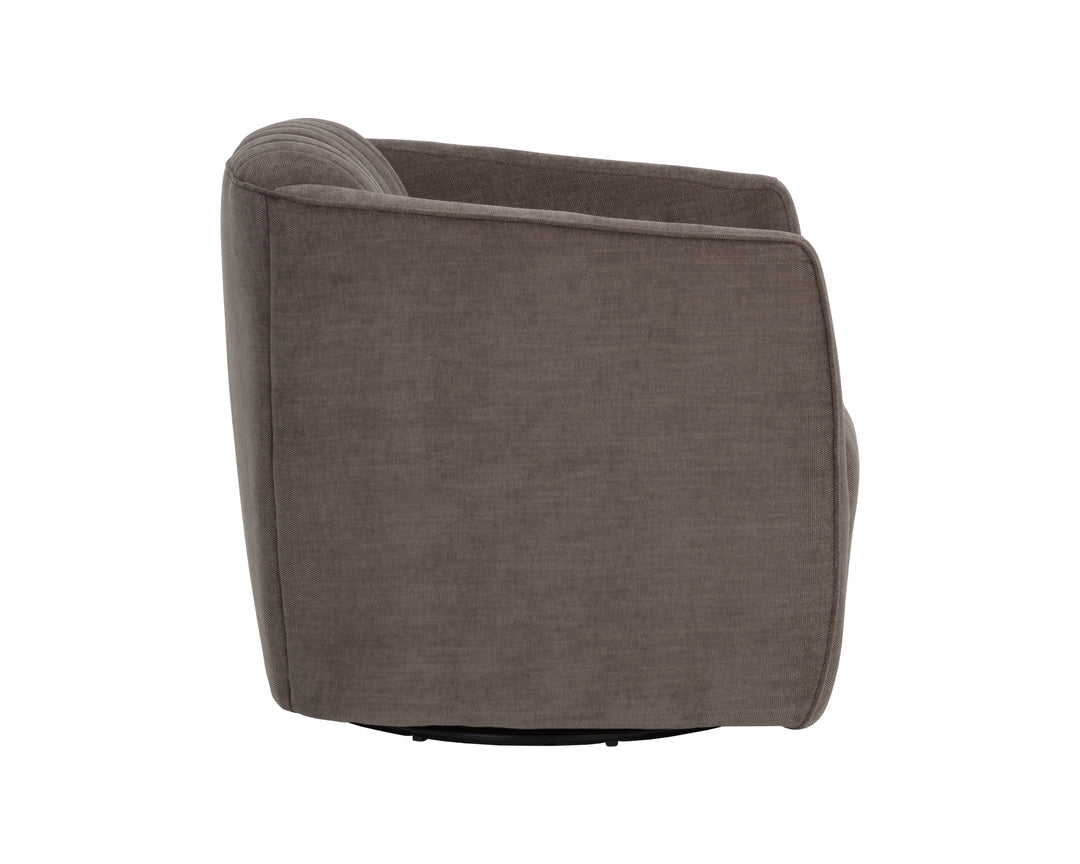 Garrison Swivel Lounge Chair - Rika Chocolate