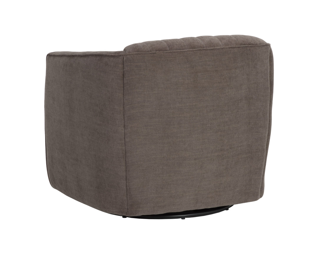 Garrison Swivel Lounge Chair - Rika Chocolate