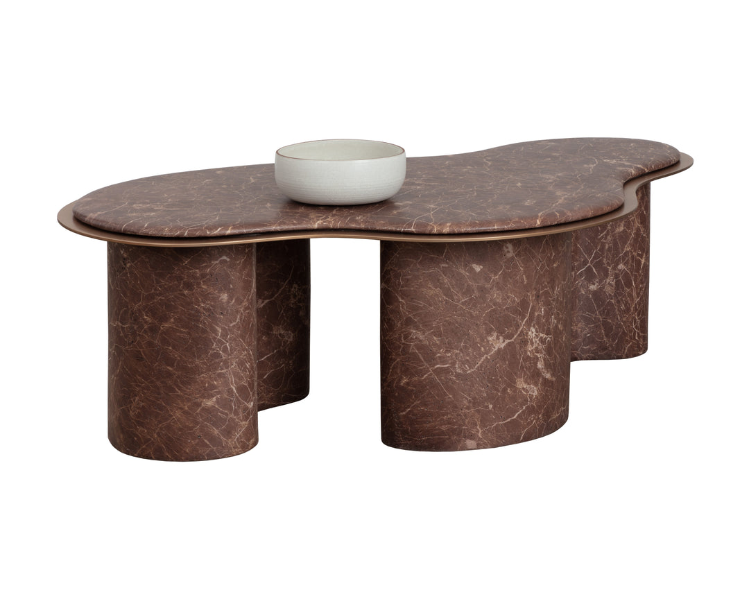 Isola Coffee Table - Marble Look - Mocha
