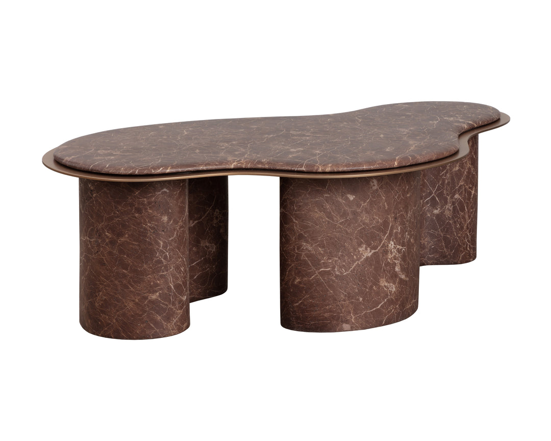 Isola Coffee Table - Marble Look - Mocha