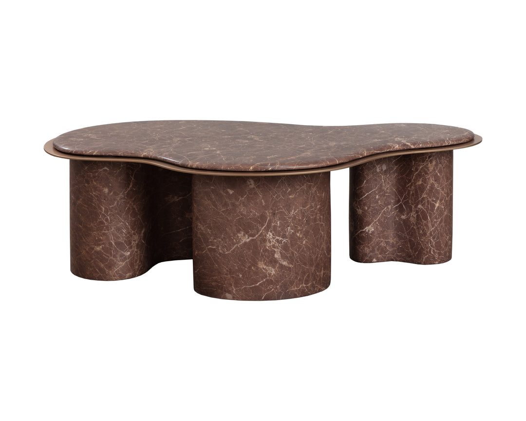 Isola Coffee Table - Marble Look - Mocha