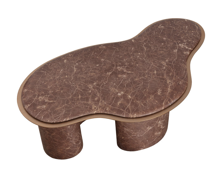 Isola Coffee Table - Marble Look - Mocha
