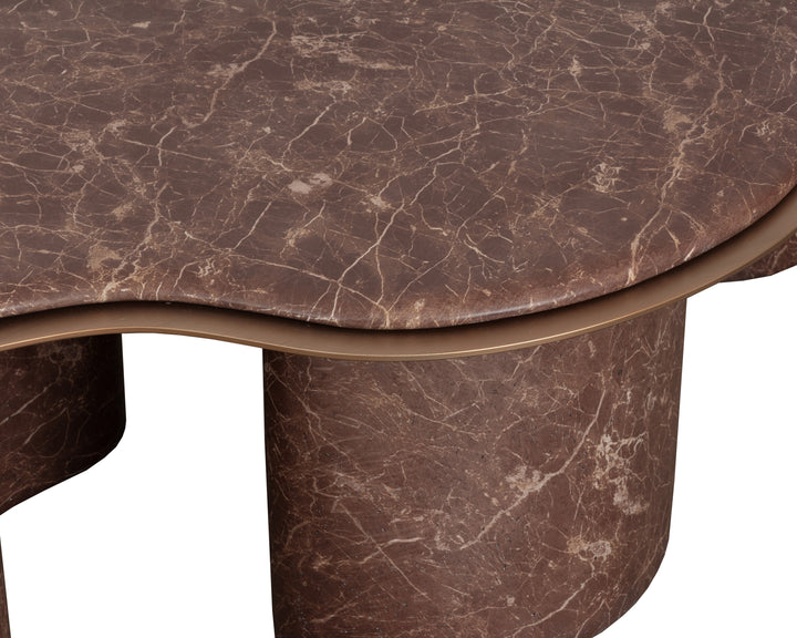 Isola Coffee Table - Marble Look - Mocha