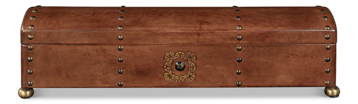 American Home Furniture | Sarreid - Telescope Leather Box W/Tacks