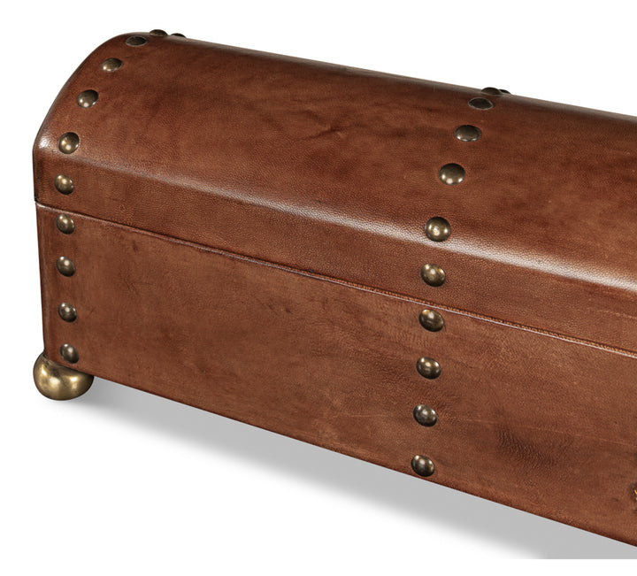 American Home Furniture | Sarreid - Telescope Leather Box W/Tacks