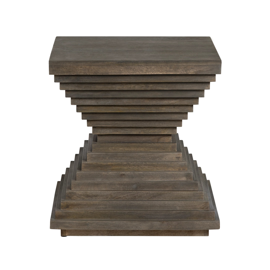 Stacked Hourglass Wood End Table - AmericanHomeFurniture