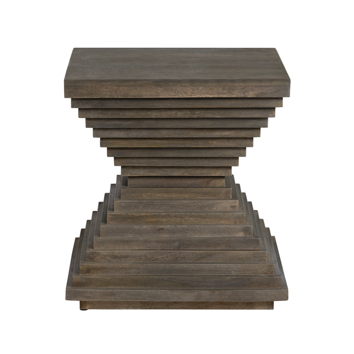 Stacked Hourglass Wood End Table - AmericanHomeFurniture