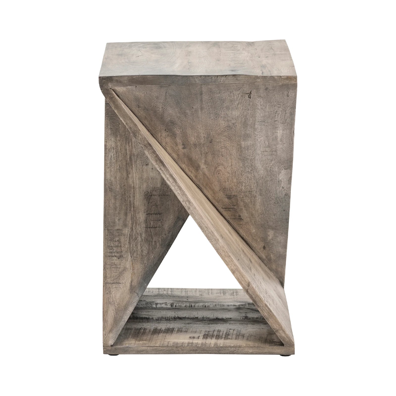 Crestview Collection Twist Base Gray Mango Wood Table ACCENT TABLES