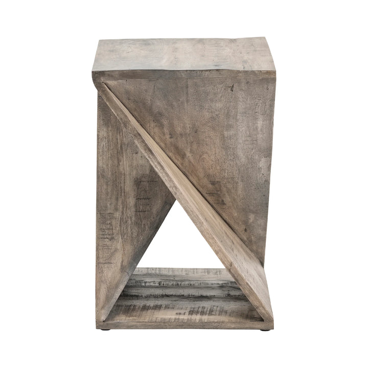 Twist Base Gray Mango Wood Table - AmericanHomeFurniture