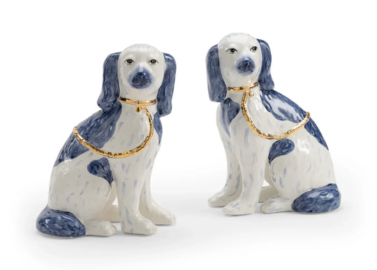 Blue/White Glaze/Metallic Gold