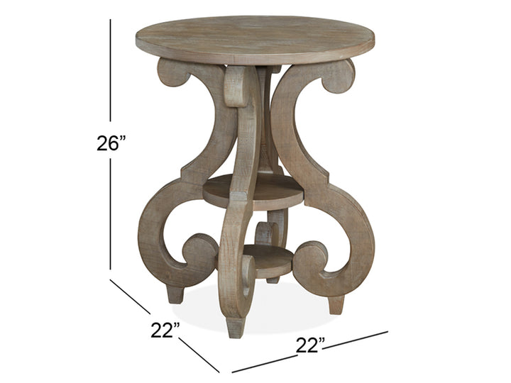 Tinley Park Dove Tail Grey Round Accent End Table - T4646-35