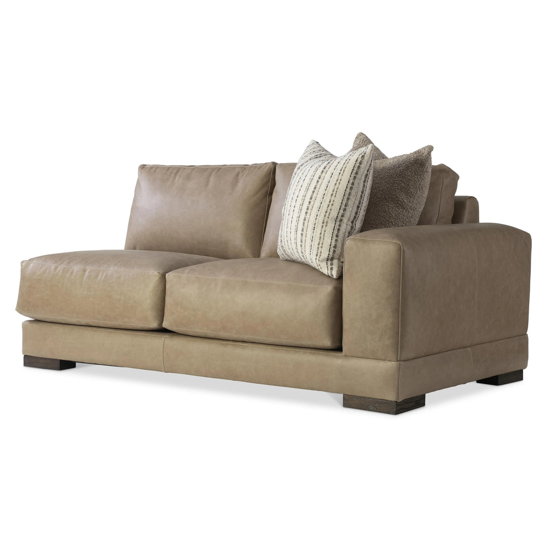 American Home Furniture Bernhardt Lars Leather Right Arm Loveseat