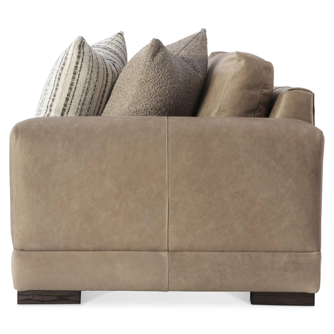 American Home Furniture Bernhardt Lars Leather Right Arm Loveseat