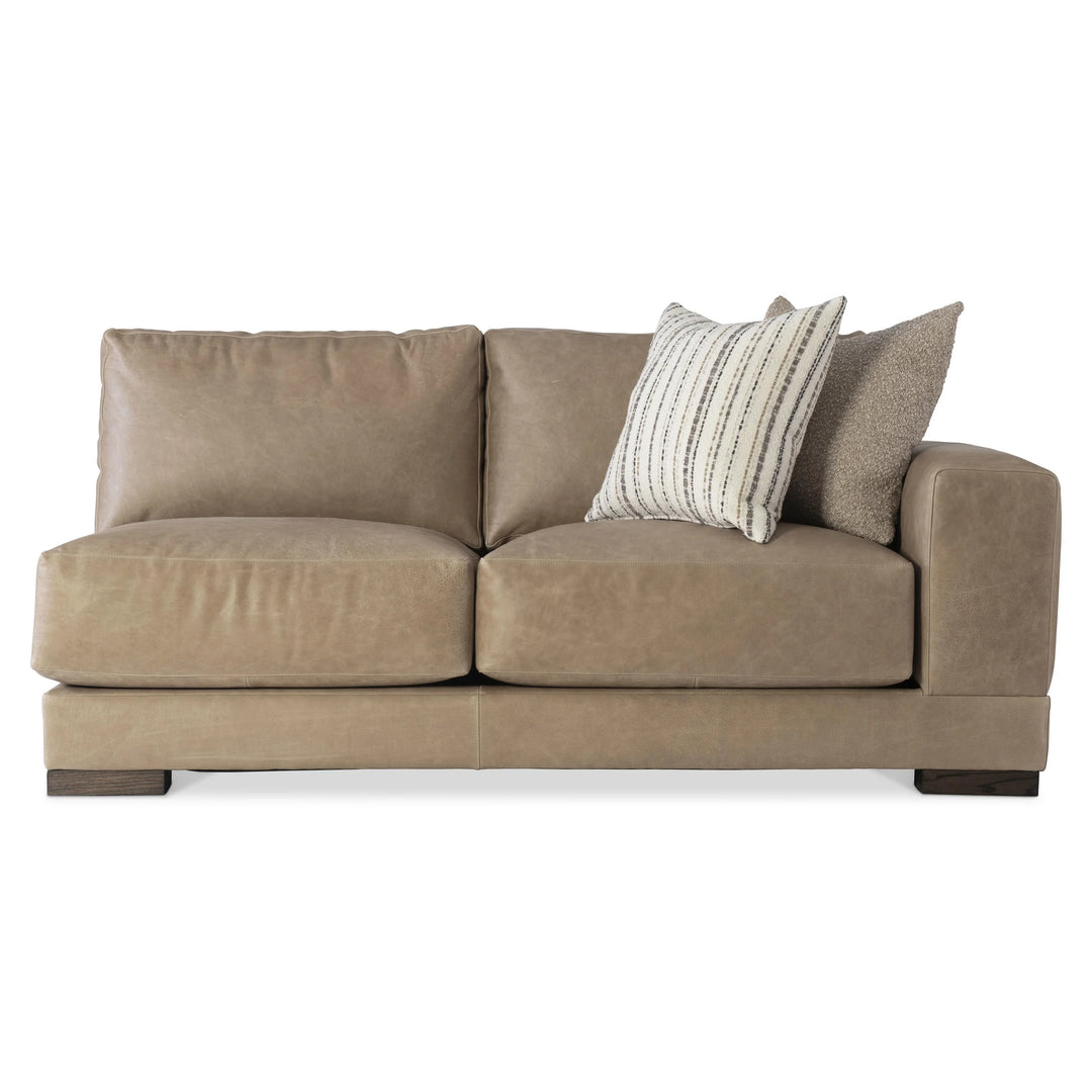 American Home Furniture Bernhardt Lars Leather Right Arm Loveseat