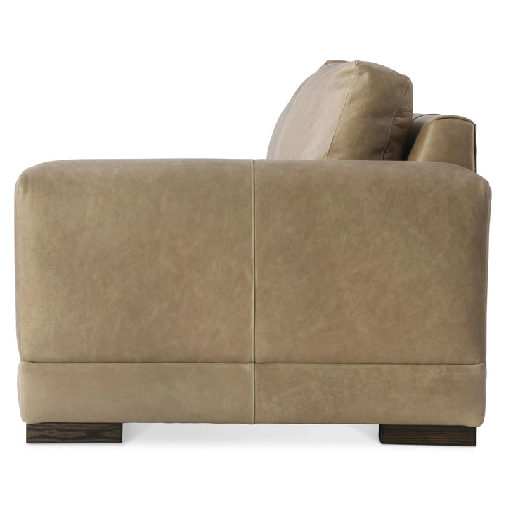 American Home Furniture Bernhardt Lars Leather Right Arm Loveseat