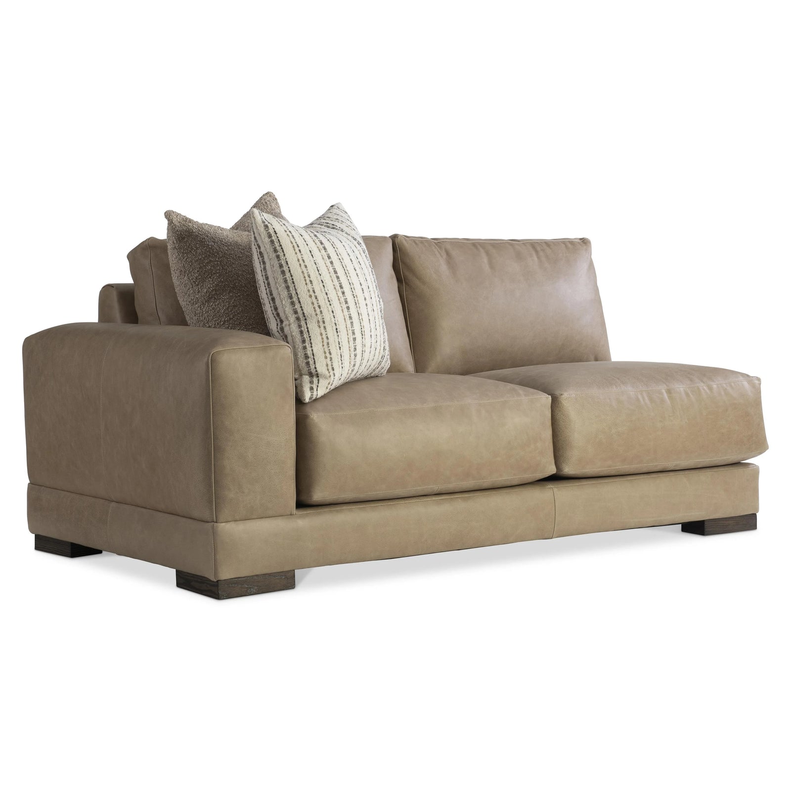 Bernhardt - Lars Leather Left Arm Loveseat - 1242LO | American Home Furniture