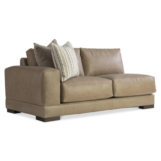 Bernhardt - Lars Leather Left Arm Loveseat - 1242LO | American Home Furniture