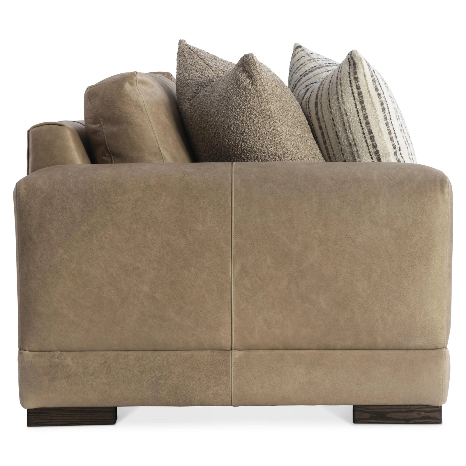 Bernhardt - Lars Leather Left Arm Loveseat - 1242LO | American Home Furniture