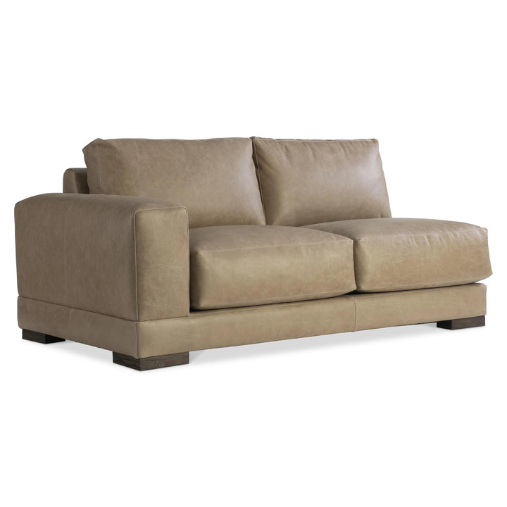 American Home Furniture Bernhardt Lars Leather Left Arm Loveseat