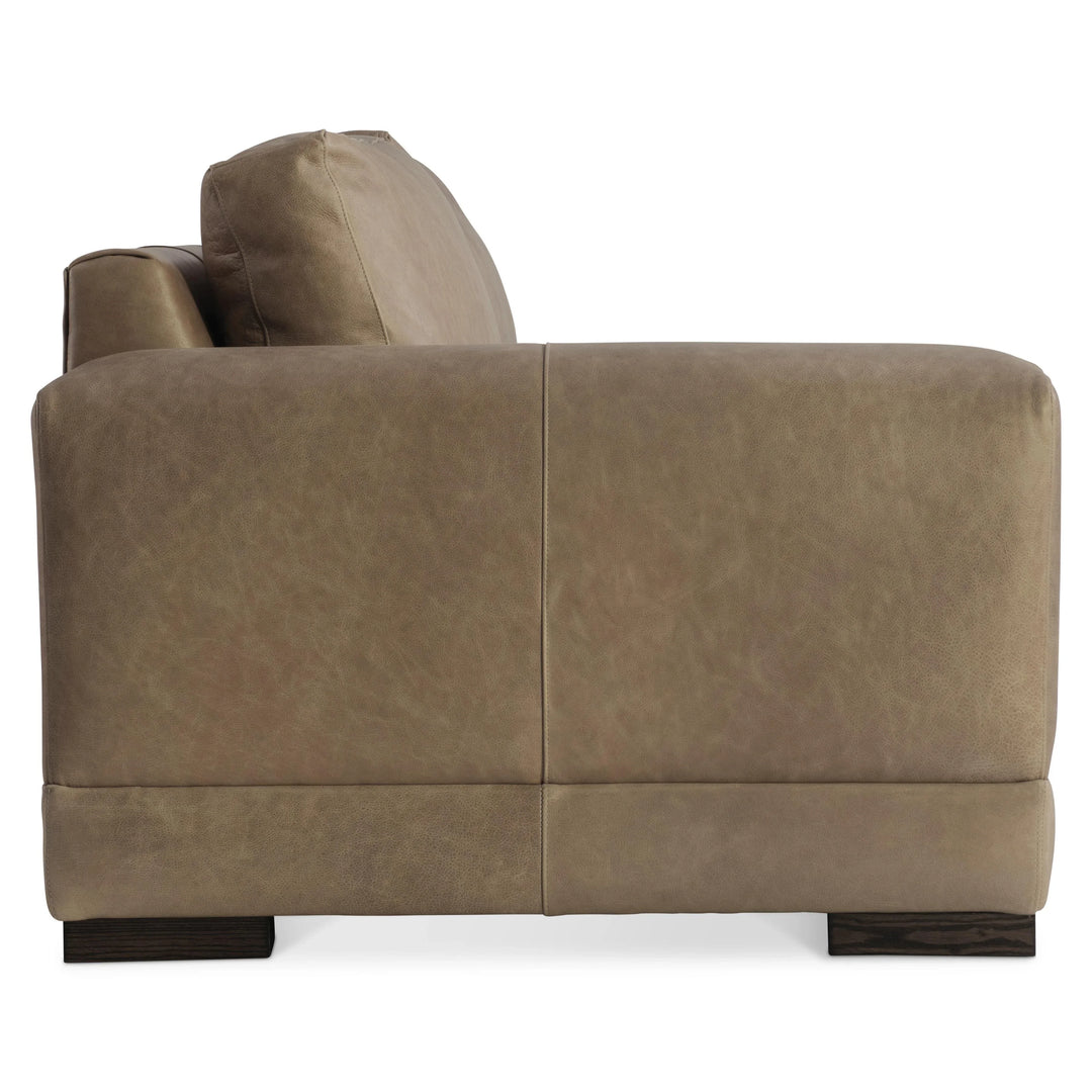 American Home Furniture Bernhardt Lars Leather Left Arm Loveseat