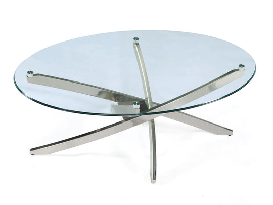 Zila Brushed Nickel Oval Cocktail Table - T2050-47