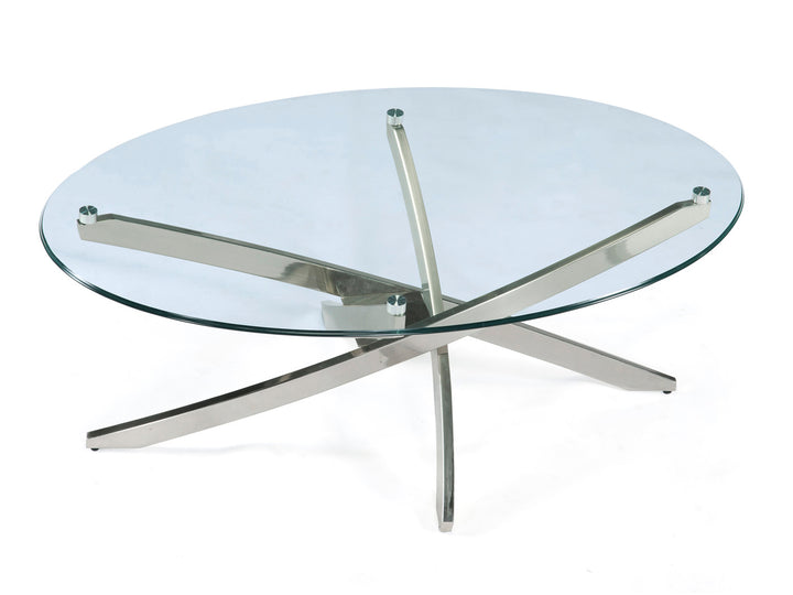 Zila Brushed Nickel Oval Cocktail Table - T2050-47