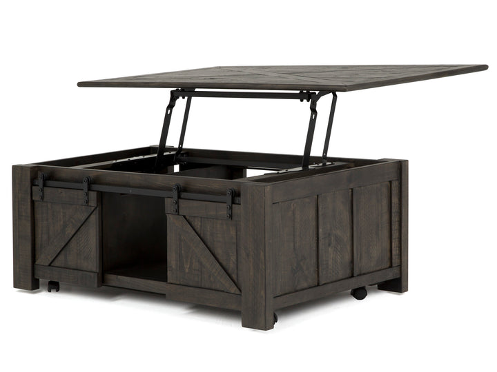 Garrett Weathered Charcoal Rectangular Lift Top Cocktail Table With Casters - T3778-50