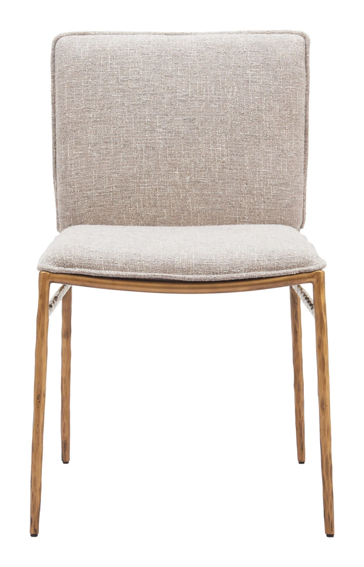 Nordvest Dining Chair Beige & Gold - AmericanHomeFurniture