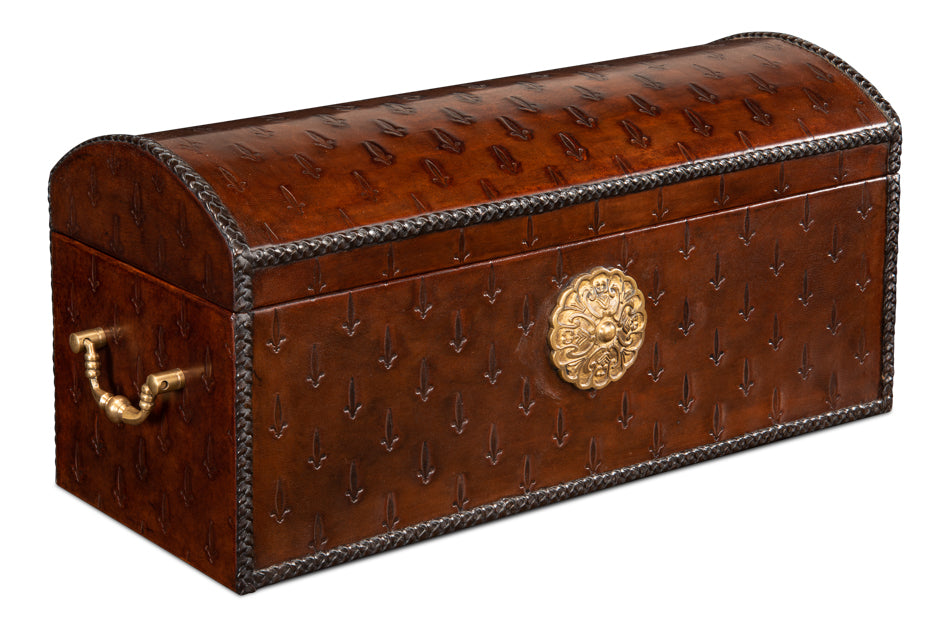 American Home Furniture | Sarreid - Baron's Leather Box - Oxblood