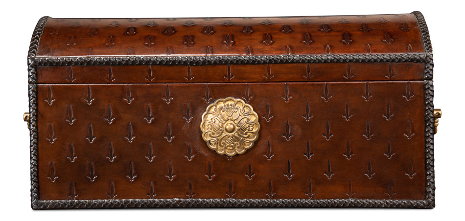 American Home Furniture | Sarreid - Baron's Leather Box - Oxblood