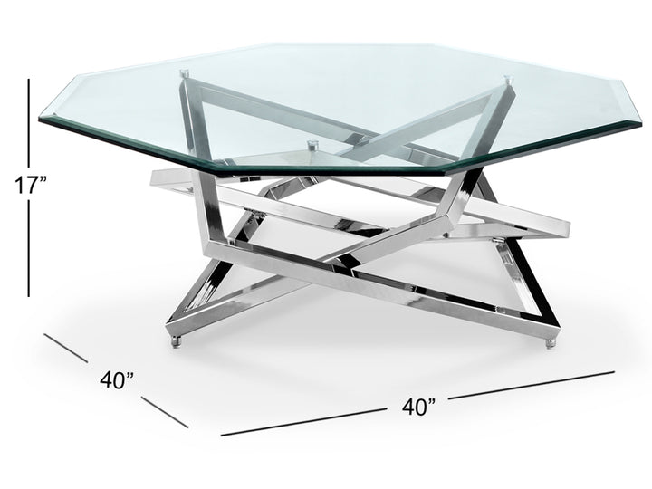 Lenox Square Acadia White Octagonal Cocktail Table - T3790-49