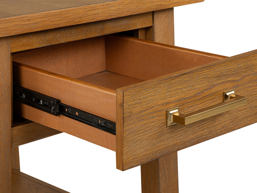 Lindon Belgian Wheat Drawer End Table - T5570-02