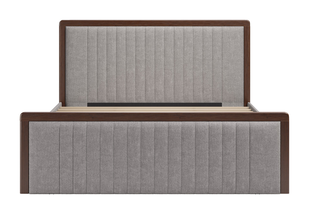 Somune King Bed Gray & Walnut