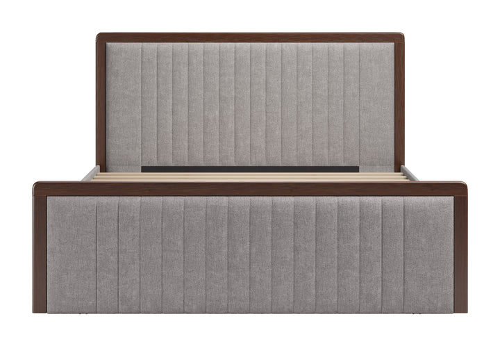 Somune King Bed Gray & Walnut