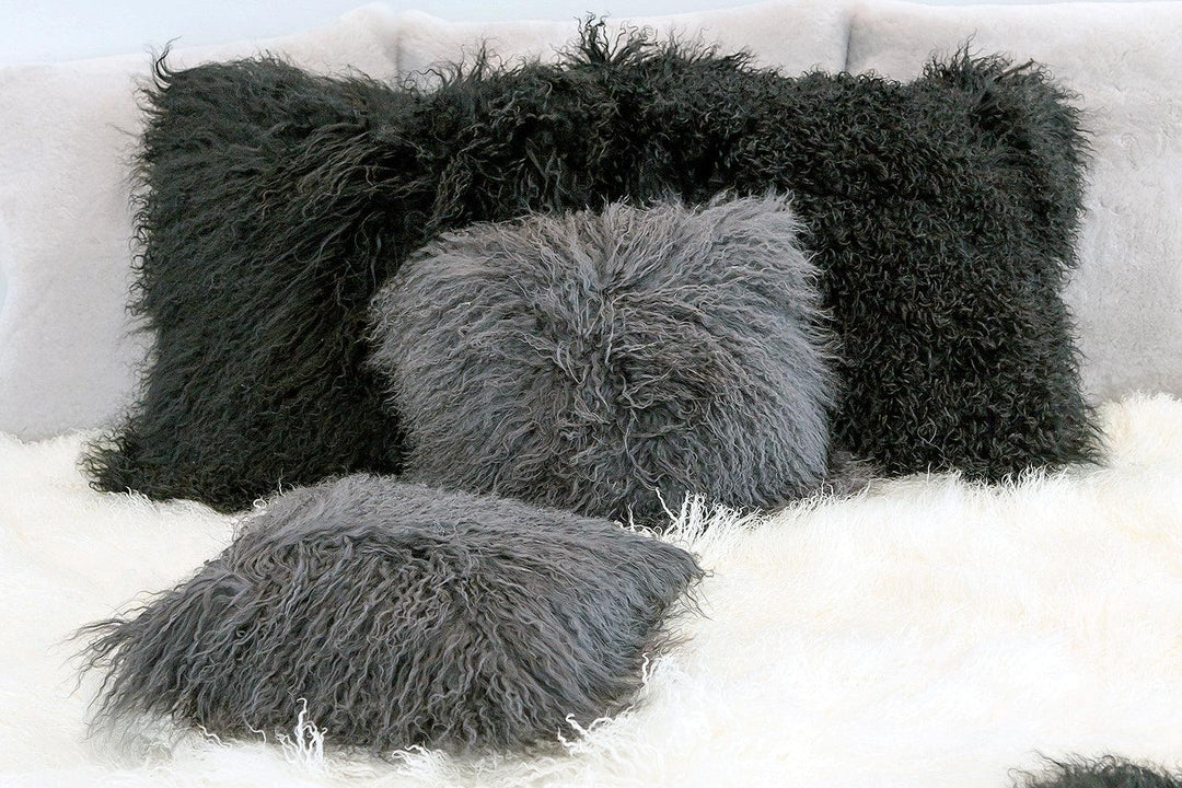 Longwool Tibetan Lamb Square Cushion - AmericanHomeFurniture