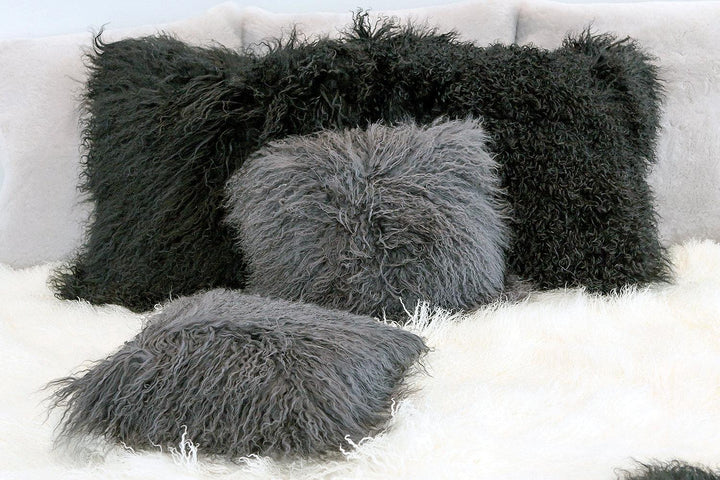 Longwool Tibetan Lamb Square Cushion - AmericanHomeFurniture