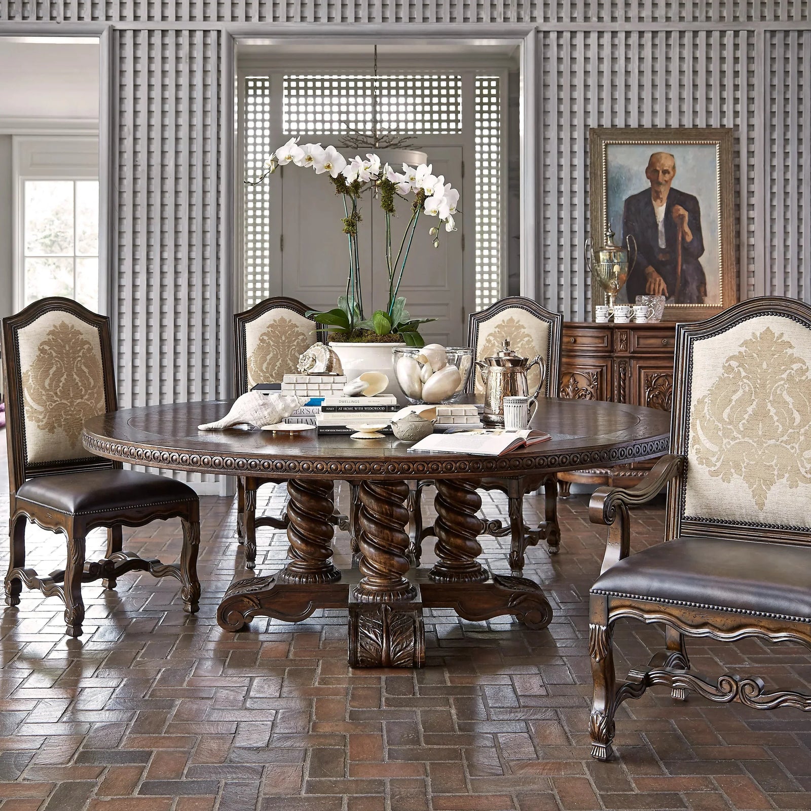Ambella Home Castilian Round Dining Table - 86" DINING TABLES