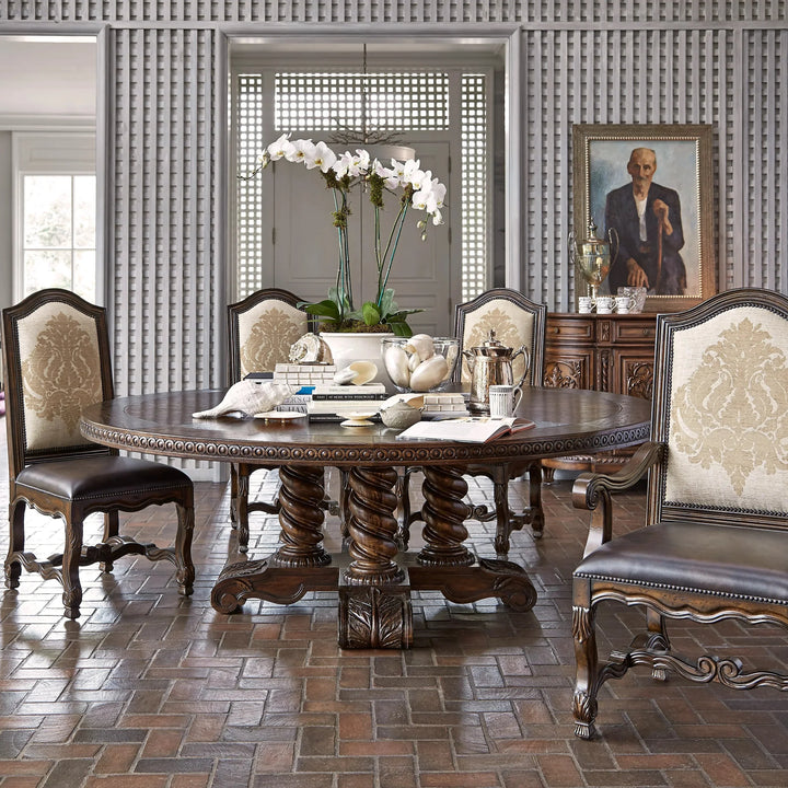 Castilian Round Dining Table - 86" - AmericanHomeFurniture