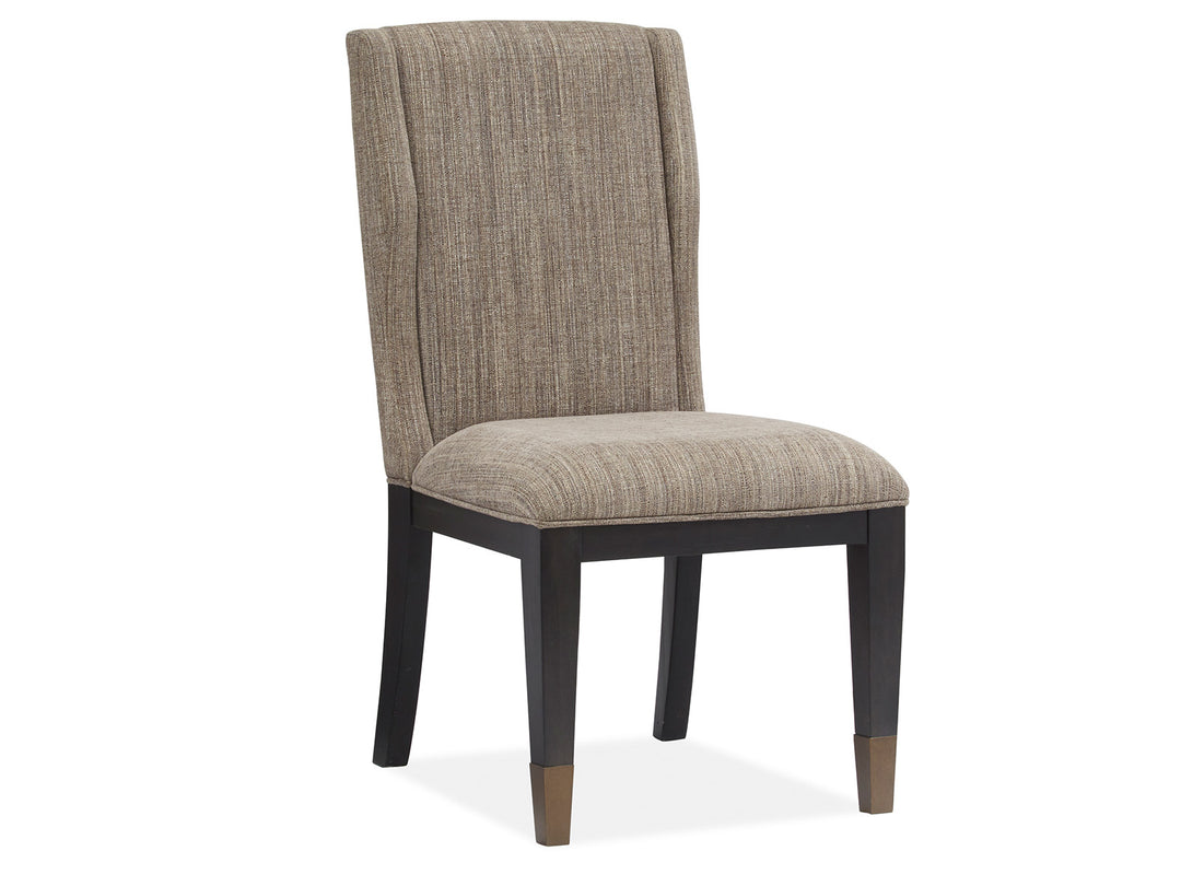 Ryker Nocturn Black And Coventry Grey Upholstered Host Chair - Set of 2 - D5013-66