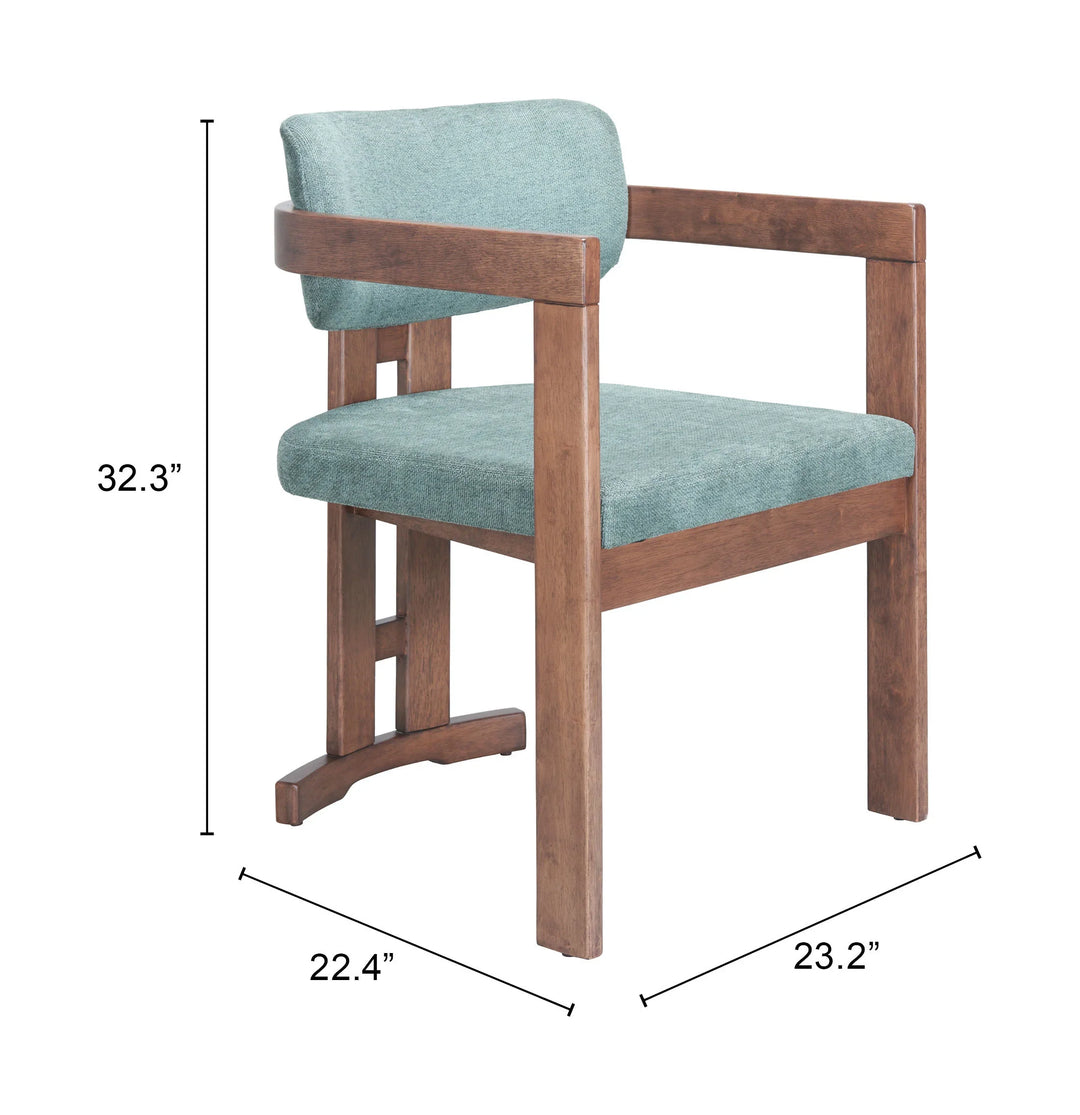 Poly Dining Chair Moss Gray & Walnut - AmericanHomeFurniture